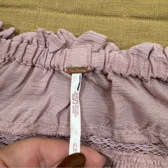 Free People Magdalia Maxi Dress Pale Mauve Long Sleeve Crochet Lace - Picture 9 of 9